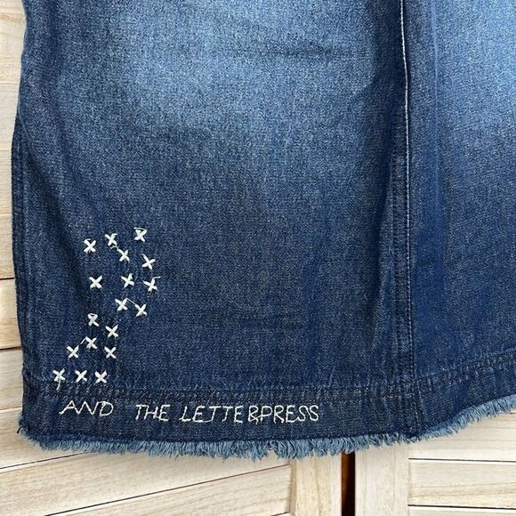 Anthropologie Pilcro Embroidered Patchwork Denim Mini Skirt Small - Picture 10 of 12